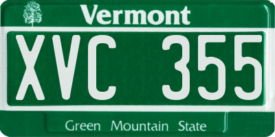 VT license plate XVC355