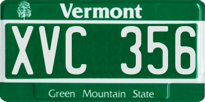 VT license plate XVC356