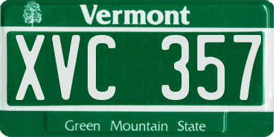 VT license plate XVC357