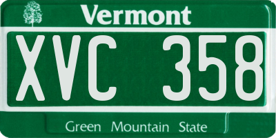 VT license plate XVC358