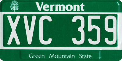 VT license plate XVC359