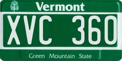 VT license plate XVC360