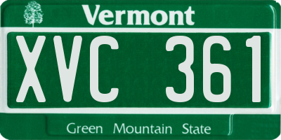 VT license plate XVC361