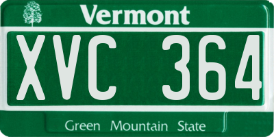 VT license plate XVC364