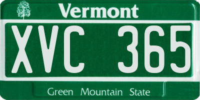 VT license plate XVC365