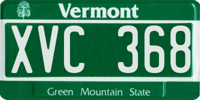 VT license plate XVC368