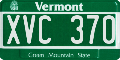 VT license plate XVC370