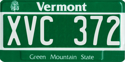 VT license plate XVC372