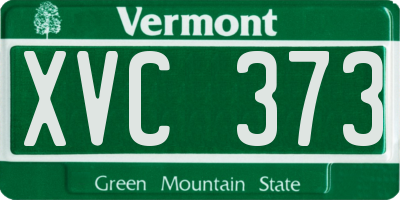VT license plate XVC373