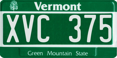 VT license plate XVC375