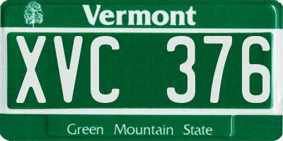 VT license plate XVC376