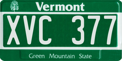 VT license plate XVC377