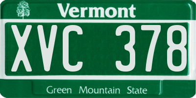 VT license plate XVC378