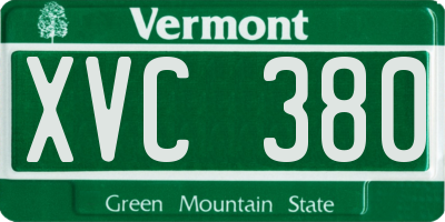 VT license plate XVC380