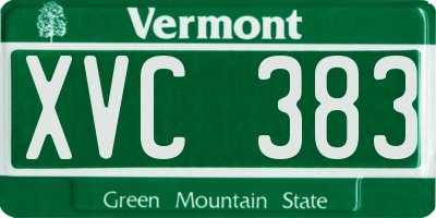 VT license plate XVC383