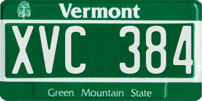 VT license plate XVC384