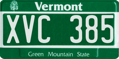 VT license plate XVC385