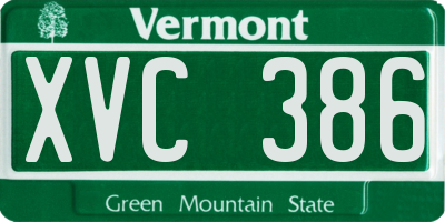 VT license plate XVC386
