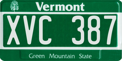VT license plate XVC387