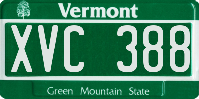 VT license plate XVC388