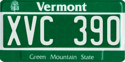 VT license plate XVC390