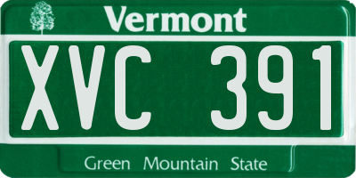 VT license plate XVC391