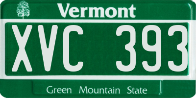 VT license plate XVC393