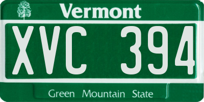 VT license plate XVC394