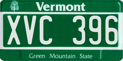 VT license plate XVC396