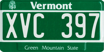 VT license plate XVC397