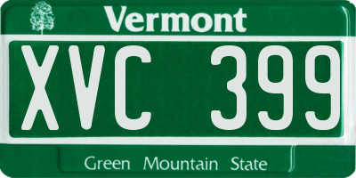VT license plate XVC399