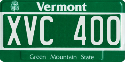 VT license plate XVC400