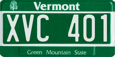 VT license plate XVC401