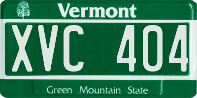 VT license plate XVC404