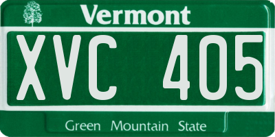 VT license plate XVC405
