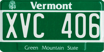 VT license plate XVC406
