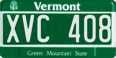 VT license plate XVC408