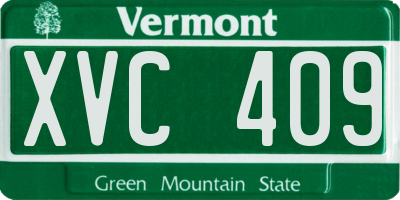 VT license plate XVC409