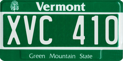 VT license plate XVC410