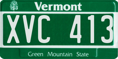 VT license plate XVC413