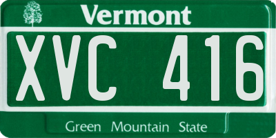 VT license plate XVC416