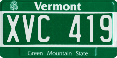 VT license plate XVC419