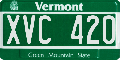 VT license plate XVC420