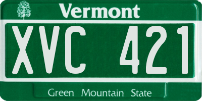 VT license plate XVC421