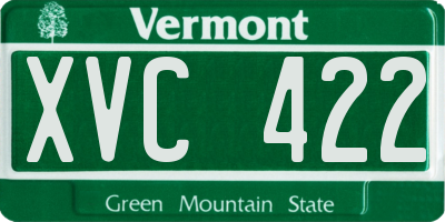 VT license plate XVC422