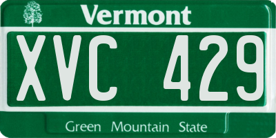 VT license plate XVC429