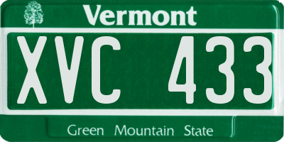 VT license plate XVC433