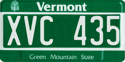 VT license plate XVC435