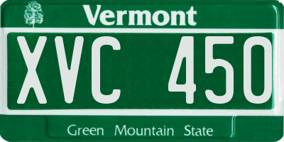 VT license plate XVC450