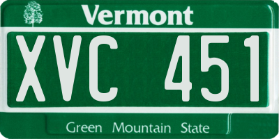 VT license plate XVC451
